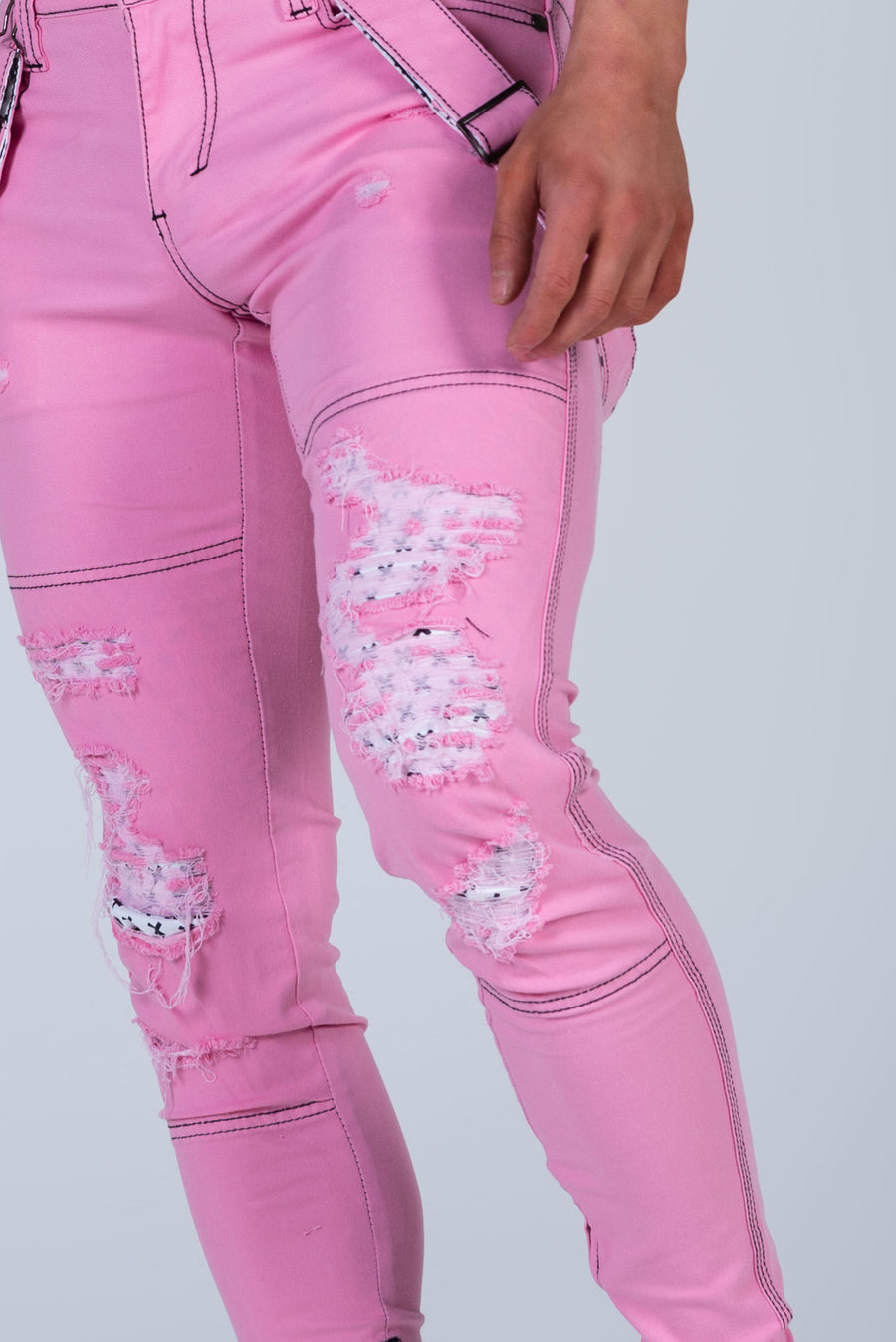 EARL PINK JEAN with Holes & Backing